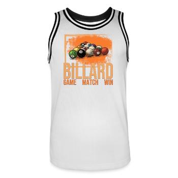 Game - Match - Win - Billard - Männer Basketball-Trikot - Weiß/Schwarz - Vorne - AI Model Male 185 dark (185cm)