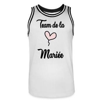 MARIEE. COEUR. COUPLE. JUST MARRIED. EVJF. SAINT V - Maillot de basket Homme - blanc/noir - Devant - AI Model Male 185 dark (185cm)
