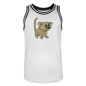 nette Katze - Männer Basketball-Trikot - Weiß/Schwarz - Vorne - AI Model Male 185 dark (185cm)