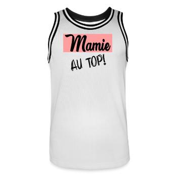 OMA. MAMA. MUTTERTAG - Männer Basketball-Trikot - Weiß/Schwarz - Vorne - AI Model Male 185 dark (185cm)