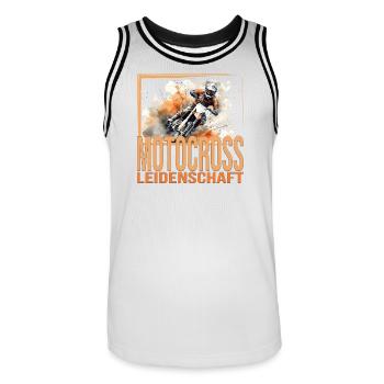 Motocross Leidenschaft - Männer Basketball-Trikot - Weiß/Schwarz - Vorne - AI Model Male 185 dark (185cm)