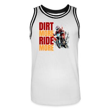 Dirt More - Ride More - Männer Basketball-Trikot - Weiß/Schwarz - Vorne - AI Model Male 185 dark (185cm)
