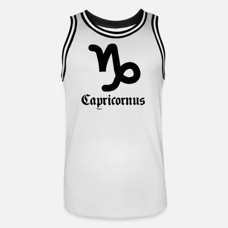 Steinbock Steinbock Steinbock - Männer Basketball-Trikot - Weiß/Schwarz