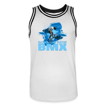Born to Ride BMX - Männer Basketball-Trikot - Weiß/Schwarz - Vorne - AI Model Male 185 dark (185cm)