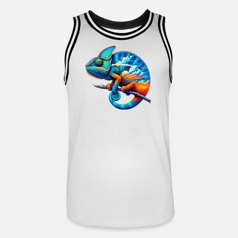 Caméléon - Maillot de basket Homme - blanc/noir