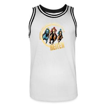 Pferde sind Spiegel unserer Seele - Männer Basketball-Trikot - Weiß/Schwarz - Vorne - AI Model Male 185 dark (185cm)