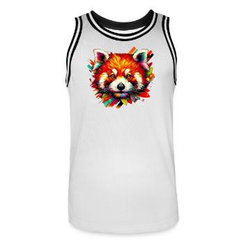 Petit panda - Maillot de basket Homme - blanc/noir - Devant - AI Model Male 185 dark (185cm)