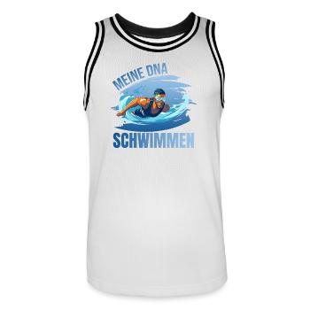 Meine DNA - Schwimmen - Männer Basketball-Trikot - Weiß/Schwarz - Vorne - AI Model Male 185 dark (185cm)