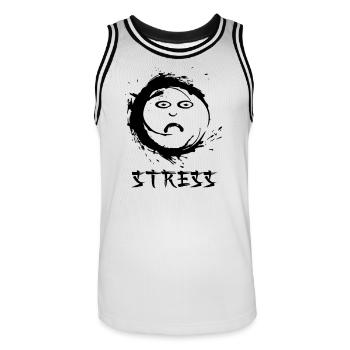 Enzo zen smiley Ensie Stress - Men's Basketball Jersey - white/black - Front - AI Model Male 185 dark (185cm)