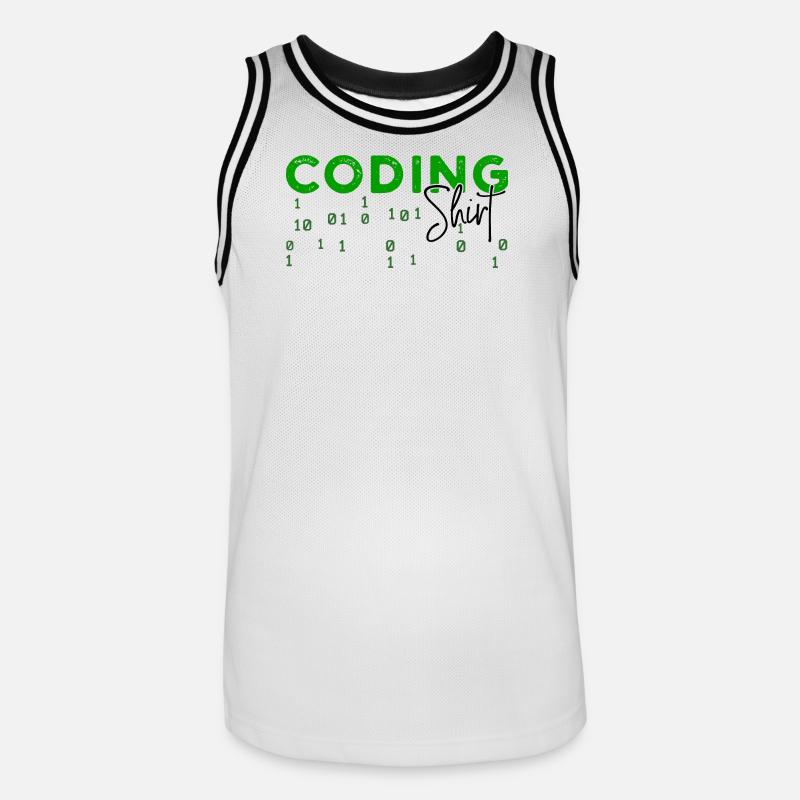 Coden Développeur Programmeur Développeur Web Dicton - Maillot de basket Homme - blanc/noir