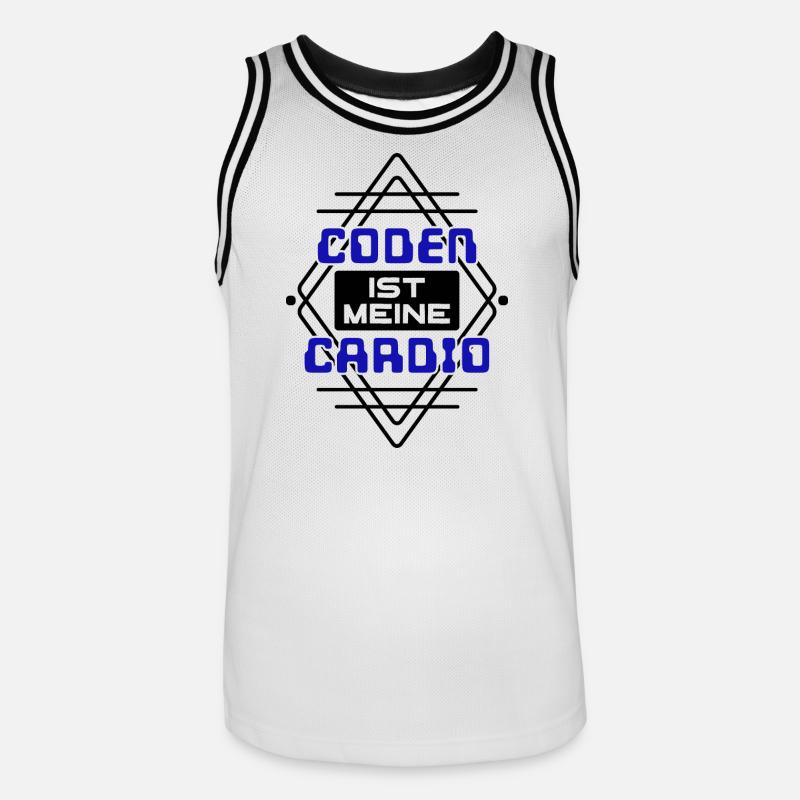 Softwareentwickler Developer Cooler Spruch Coden - Männer Basketball-Trikot - Weiß/Schwarz