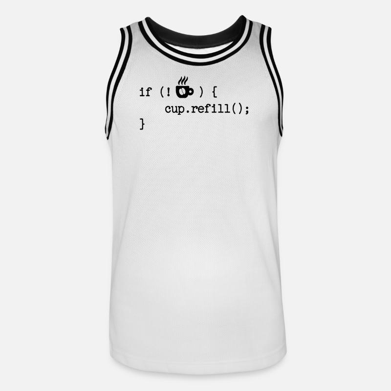 Développeur Programmeur Code Débogage Développeur Web - Maillot de basket Homme - blanc/noir