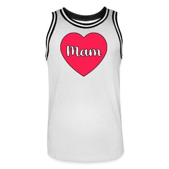 Mama Hart - Männer Basketball-Trikot - Weiß/Schwarz - Vorne - AI Model Male 185 dark (185cm)