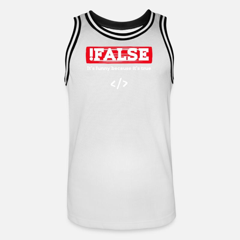 Debug Skripting Statement Developer Code Nerd - Männer Basketball-Trikot - Weiß/Schwarz