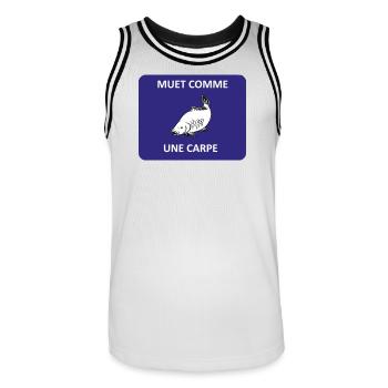 Silent as a carp - Men's Basketball Jersey - white/black - Front - AI Model Male 185 dark (185cm)