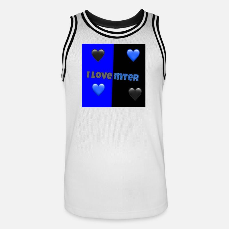 i love inter - Maglia da basket per uomo - bianco/nero