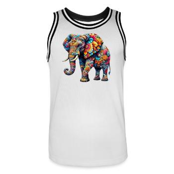 Éléphant - Maillot de basket Homme - blanc/noir - Devant - AI Model Male 185 dark (185cm)