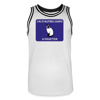 J'ai d'autres chats à fouetter - Maillot de basket Homme - blanc/noir - Devant - AI Model Male 185 dark (185cm)