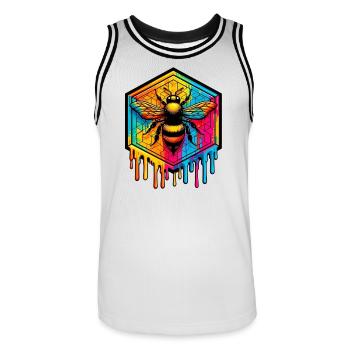 Biene - Männer Basketball-Trikot - Weiß/Schwarz - Vorne - AI Model Male 185 dark (185cm)