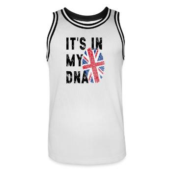 Union Jack Fingerabdruck - Männer Basketball-Trikot - Weiß/Schwarz - Vorne - AI Model Male 185 dark (185cm)