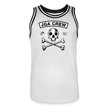 JGA Crew - Skull and Bones - Männer Basketball-Trikot - Weiß/Schwarz - Vorne - AI Model Male 185 dark (185cm)