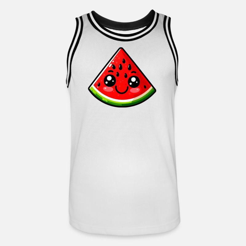 Pastèque Pastèques - Maillot de basket Homme - blanc/noir