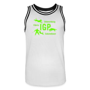 IGP Hundesport - grün - Männer Basketball-Trikot - Weiß/Schwarz - Vorne - AI Model Male 185 dark (185cm)