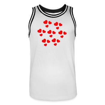 ALLES GUTE ZUM GEBURTSTAG. ALLES GUTE ZUM GEBURTSTAG. JAHRESTAG. - Männer Basketball-Trikot - Weiß/Schwarz - Vorne - AI Model Male 185 dark (185cm)