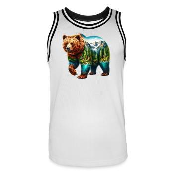 Ours - Maillot de basket Homme - blanc/noir - Devant - AI Model Male 185 dark (185cm)