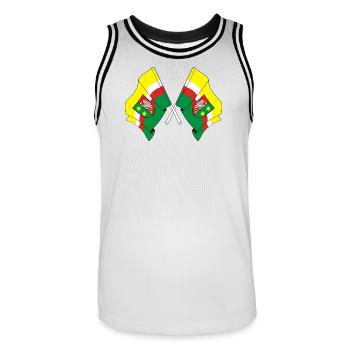Two flags Lubusz - Men's Basketball Jersey - white/black - Front - AI Model Male 185 dark (185cm)