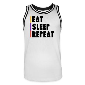 Eat - Sleep - Repeat - Männer Basketball-Trikot - Weiß/Schwarz - Vorne - AI Model Male 185 dark (185cm)