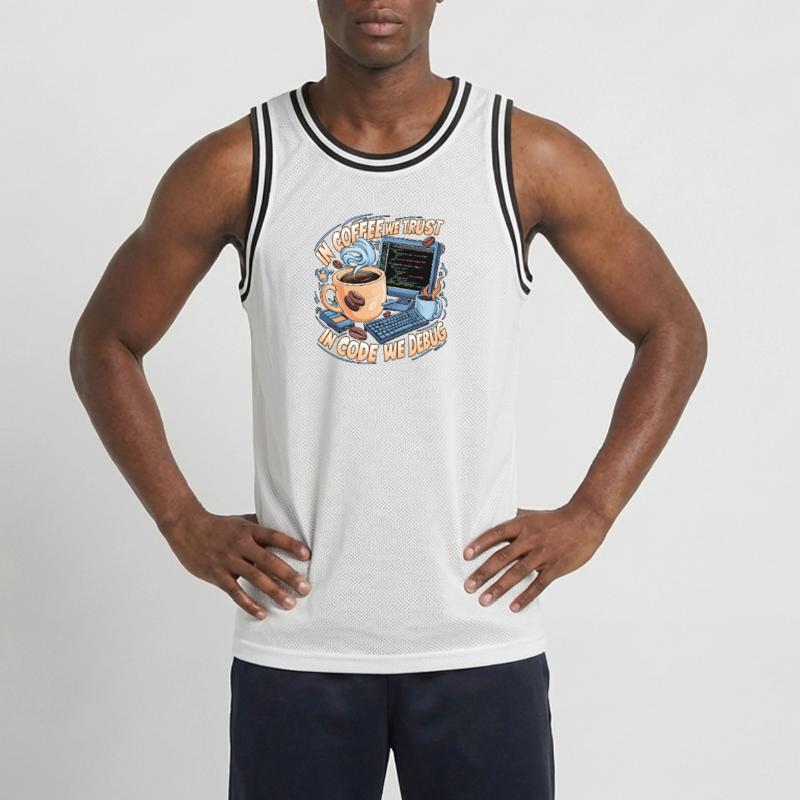 CoffeeCode Debug: In Code We Debug Men's Basketball Jersey