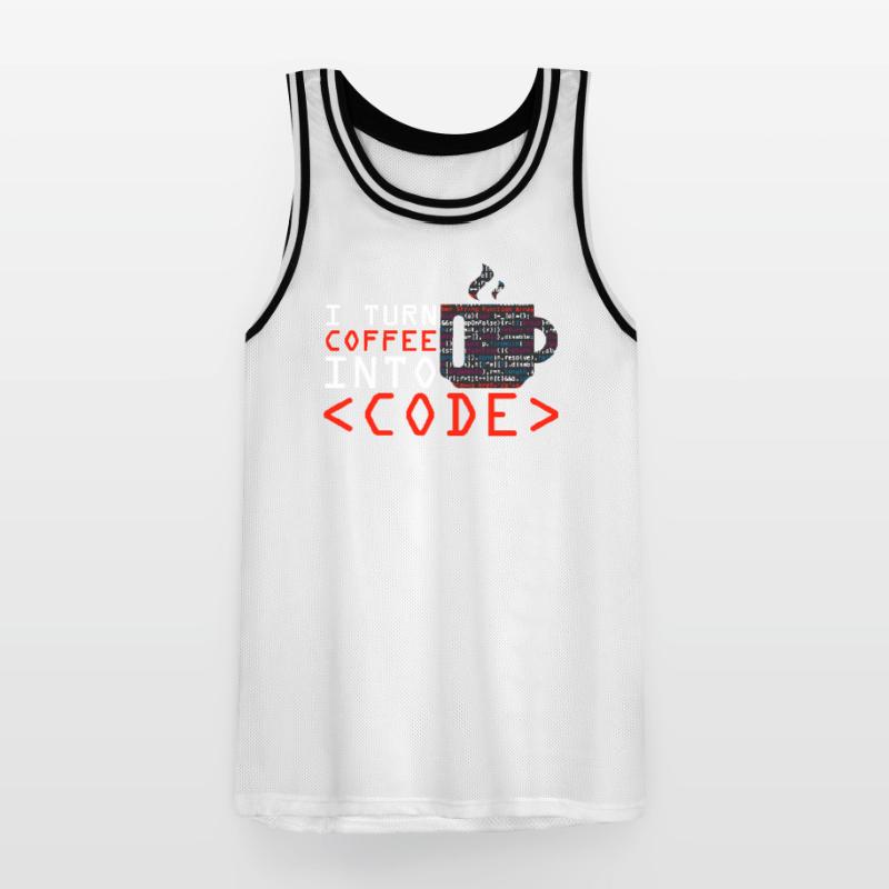 Programmers generate code from coffee Men's Basketball Jersey