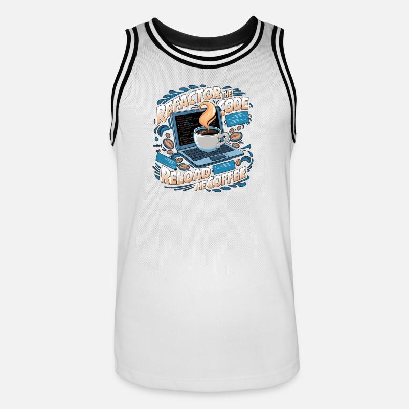 Aus Kaffee Code generieren Programmierer - Männer Basketball-Trikot - Weiß/Schwarz