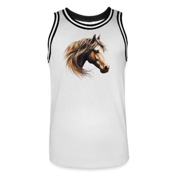 Cheval - Maillot de basket Homme - blanc/noir - Devant - AI Model Male 185 dark (185cm)