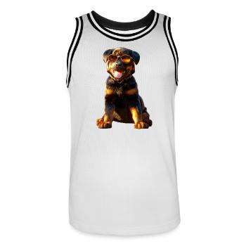 Les chiens Rottweiler aiment les fiers amateurs de rottweiler - Maillot de basket Homme - blanc/noir - Devant - AI Model Male 185 dark (185cm)
