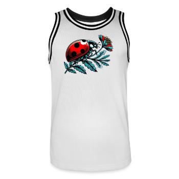 Marienkäfer - Männer Basketball-Trikot - Weiß/Schwarz - Vorne - AI Model Male 185 dark (185cm)