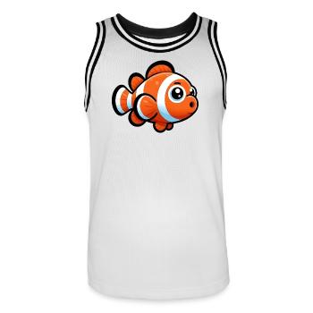 Clownfische - Männer Basketball-Trikot - Weiß/Schwarz - Vorne - AI Model Male 185 dark (185cm)