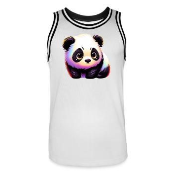 Panda - Maillot de basket Homme - blanc/noir - Devant - AI Model Male 185 dark (185cm)