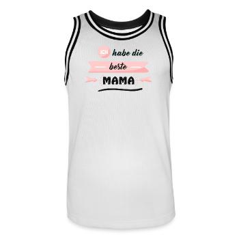 I've got the best mom - Men's Basketball Jersey - white/black - Front - AI Model Male 185 dark (185cm)