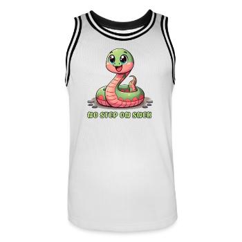 No Step on Snek : un signe d’avertissement hilarant - Maillot de basket Homme - blanc/noir - Devant - AI Model Male 185 dark (185cm)