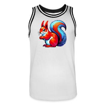 Squirrel - Men's Basketball Jersey - white/black - Front - AI Model Male 185 dark (185cm)