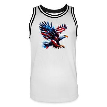 Eagle Flag USA USA Américain - Maillot de basket Homme - blanc/noir - Devant - AI Model Male 185 dark (185cm)