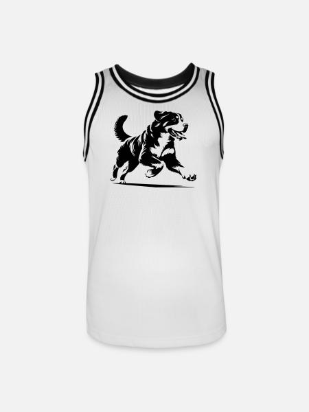 Bernese Mountain Dog - Men's Basketball Jersey - white/black