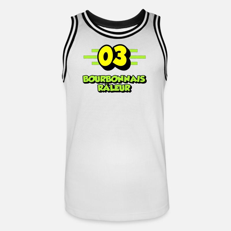 Bourbonnais râleur - Maillot de basket Homme - blanc/noir