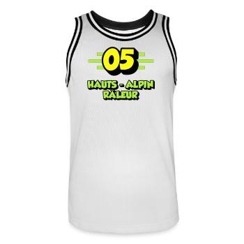 Hochalpiner Nörgler - Männer Basketball-Trikot - Weiß/Schwarz - Vorne - AI Model Male 185 dark (185cm)