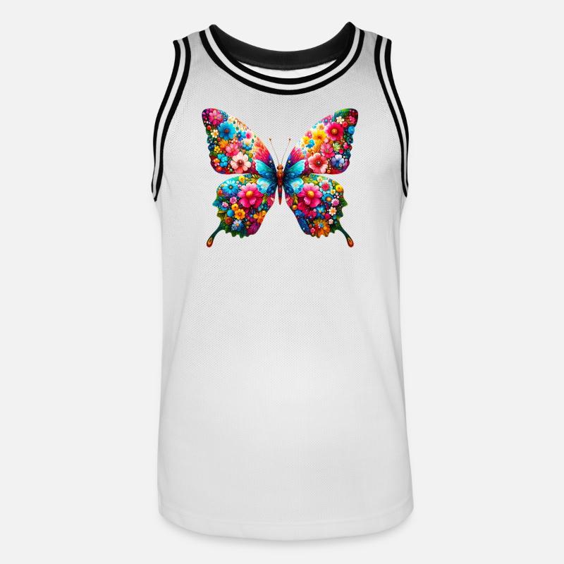Papillon - Maillot de basket Homme - blanc/noir