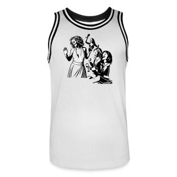 Parti - Maillot de basket Homme - blanc/noir - Devant - AI Model Male 185 dark (185cm)