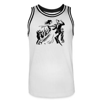 Couple de mariés - Maillot de basket Homme - blanc/noir - Devant - AI Model Male 185 dark (185cm)