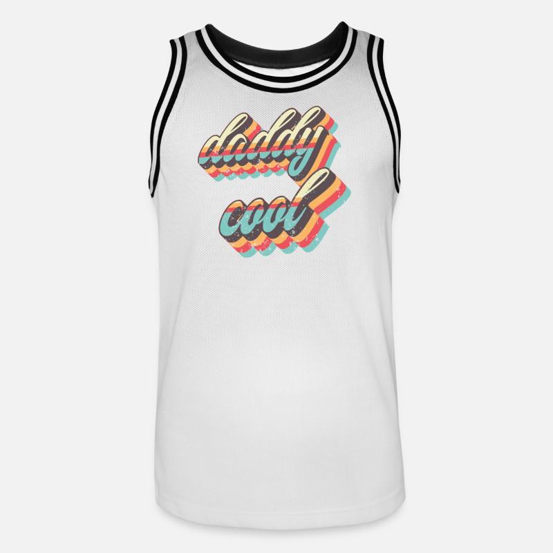 Sangles rétro Daddy Cool - Maillot de basket Homme - blanc/noir